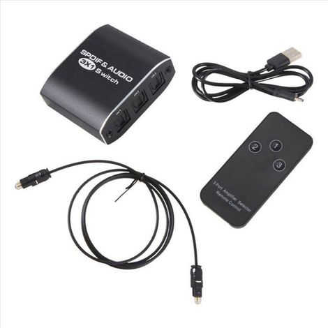 FSU Spdif et Commutateur Audio 3 en 1 SéParateur Optique de Sortie Toslink Commutateur Audio Optique NuméRique Adaptateur 3X1 pour (1/4)