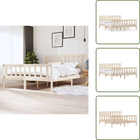 Massivholzbett 180x200 cm - Massivholzbette - Kiefernholzbette - Doppelbett - Boxspringbett - Bettgestell (1/5)