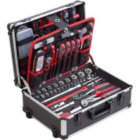 Trolley a outils MEISTER - 230 pieces - Poignée télescopique et transport confortable