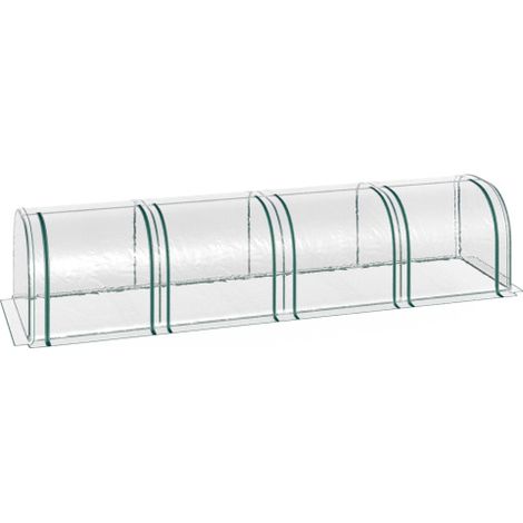 Tunnelgewächshaus, 4 Fenster mit Reißverschluss, Stahlrahmen, robuste Plane, transparent, 395 x 100 x 80cm
On-Site