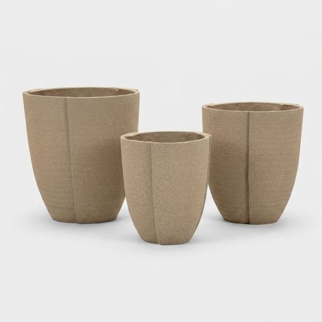 Ensemble de 3 cache-pots d'extérieur pérou - dimensions : ø 43x47 - 36x41,5 - 30,5x34,5 (trou : ø 27, 33 et 39cm) (1/5)