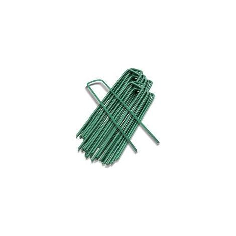 Piquets de Jardin Piquet Fixation Tente Sol Cheville Agrafes Jardinage pour Fixer Toile Paillage Clôture Barrière Contre Filets Camping Gazon Artificiel,20pièce, Vert, 15x3 (1/5)