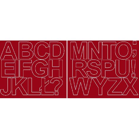 Letras adhesivas autoadhesivas de 6 cm, color rojo oscuro brillante.