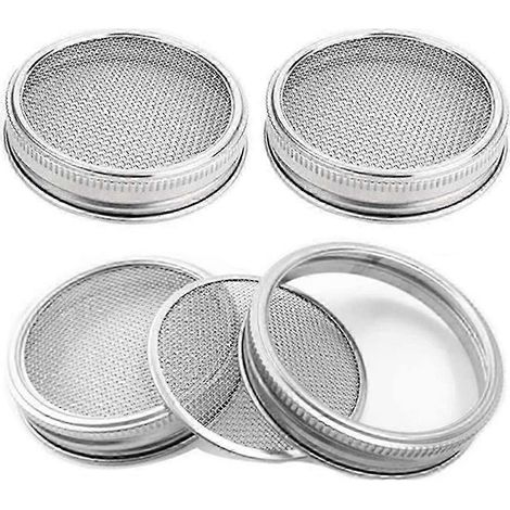 Couvercles de germination pour bocaux à large ouverture - acier inoxydable, lot de 4 (1/5)