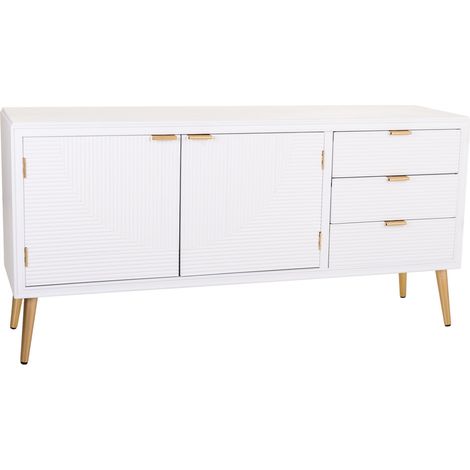 Aparador de madera blanco 145x42x71,5