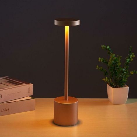 Lampe De Table - LED Rechargeable - Batterie 1800 mAh - Éclairage 360° - Alliage D'aluminium - 8 x 34 cm - 1 Pièce (1/4)