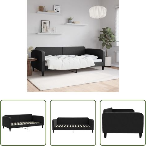 Sofa - Tagesbett Schwarz 100x200 cm Stoff (1/5)