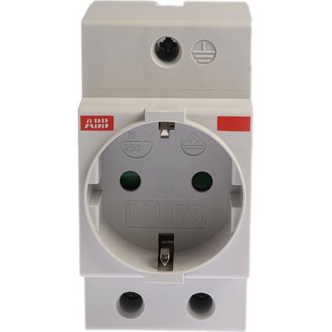 Prise électrique ABB, Montage rail DIN, Type F - Schuko allemand, , IP20, IP30, série M1175 ( Prix pour 1 ) (1/2)