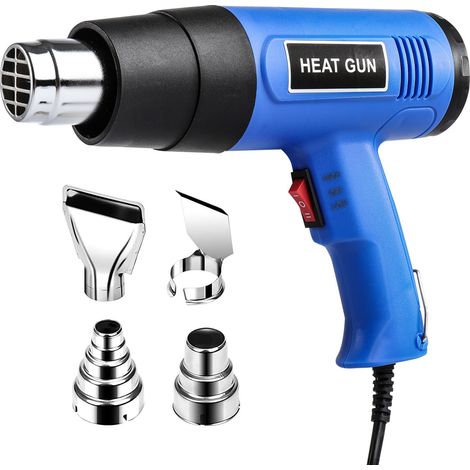 2000W Heat Gun with Dual Temperature Modes and 4 Nozzles Fast Heating for Paint Stripping Crafts PVC Shrinking (1/5)