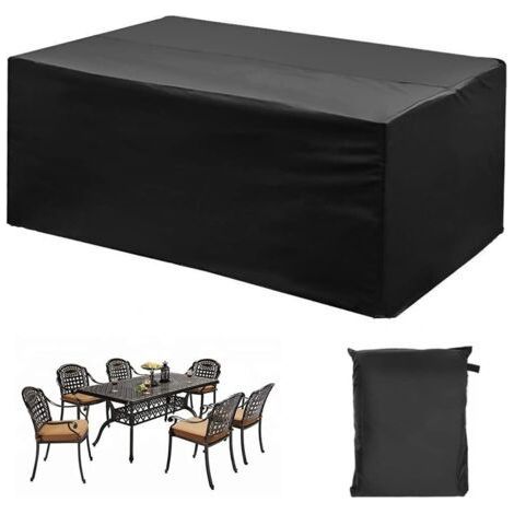 Housse de mobilier de jardin (242 x 162 x 100 cm), housse de table carrée en tissu Oxford 210D (1/5)