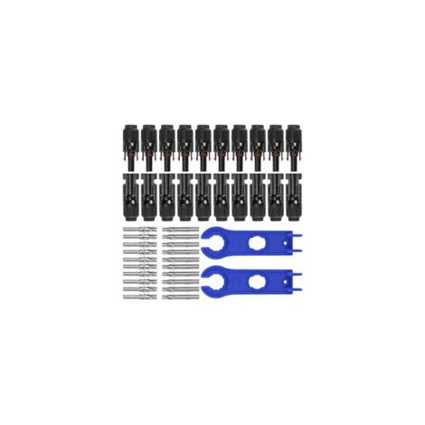 10 pares de conectores solares fotovoltaicos MC4, conector PV macho/hembra, doble anillo de sellado impermeable, para accesorios de cables de paneles solares fotovoltaicos - Crezuo