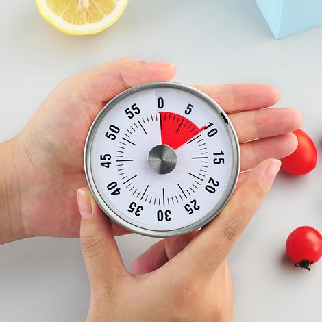 Minuteur mécanique géant - 60 minutes - Grands chiffres - Sur pied ou magnétique - Minuteur pour la cuisine, la salle de classe - Gestion