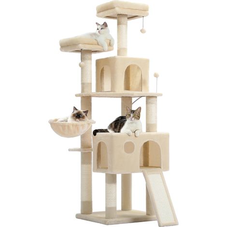 Katzenbaum, geräumiger Liegeplatz, Doppel-Katzenhäuser, AMT0181BG (1/2)