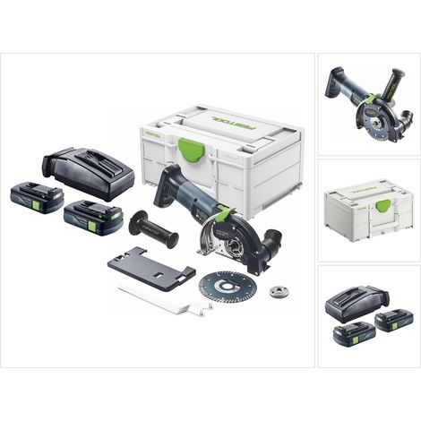 Festool DSC-AGC 18-125 FH EB-Basic Système de tronçonnage à main libre sans fil 18 V 125 mm Brushless + 2x batterie 3,0 Ah + chargeur + Systainer