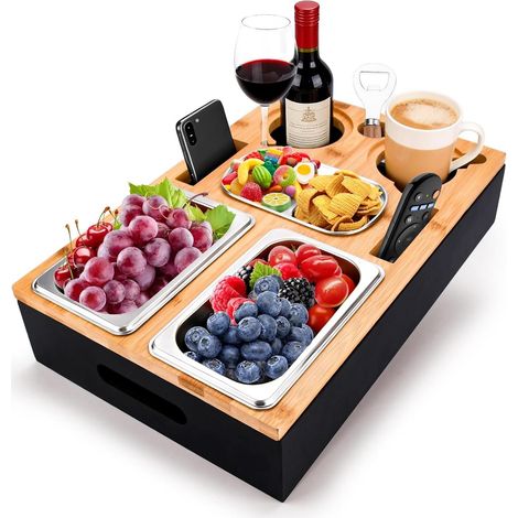 Couchbar - Boîte à goûter - Bois massif naturel avec plateaux amovibles et couvercle magnétique - 1 pièce - Couleur bois naturel (1/5)
