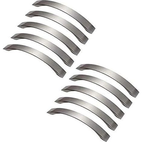 Lot de 10 poignee de meuble cuisine - chromées- Poignées de porte Nickel Brossé poignee de cuisine poignée cuisine inox entraxe 128mm (1/5)