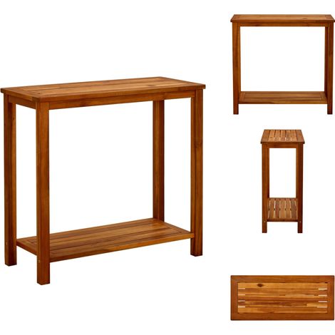 The Living Store Table console de jardin 80x35x75 cm Bois d'acacia solide - Table console bois (1/5)