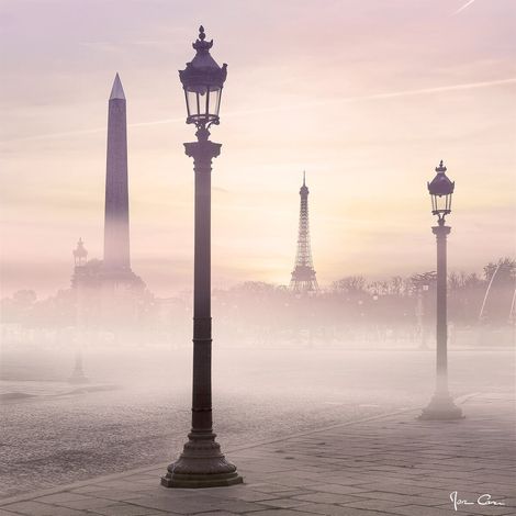 Tableau sur verre synthétique place de la Concorde 90x90 cm - Impression sur Verre synthétique - Image HD imprimée sur Verre synthétique - Tableau mural décoratif - Fabriqué en France (1/4)
