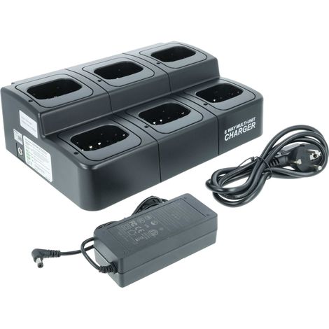 vhbw 6-fach Ladegerät kompatibel mit Icom BP-252 Funkgerät-Akkus - Ladestation + Netzteil + Stromkabel, 8,4 V (1/4)