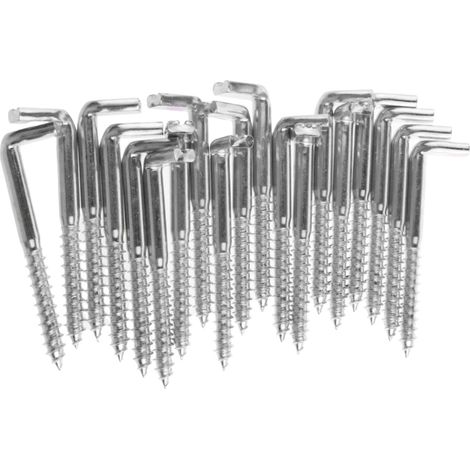 Lot de 20 Crochet,Acier inoxydable,Vis double tête,Fente droite,5,8 x 65 mm,Suspension meubles clés (1/5)
