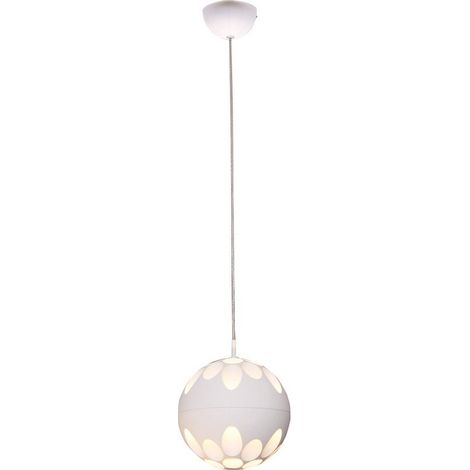 Lámpara Colgante LED Bola de Metal Blanco 18W 2700K