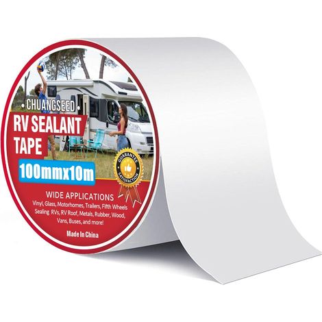 White Repair Tape,Butyl Rubber Tape,10cmx10m,Tape for Caravan, White Sealant Tape for , Camper Car, Roofing, Boat Repair Leaks (1/5)