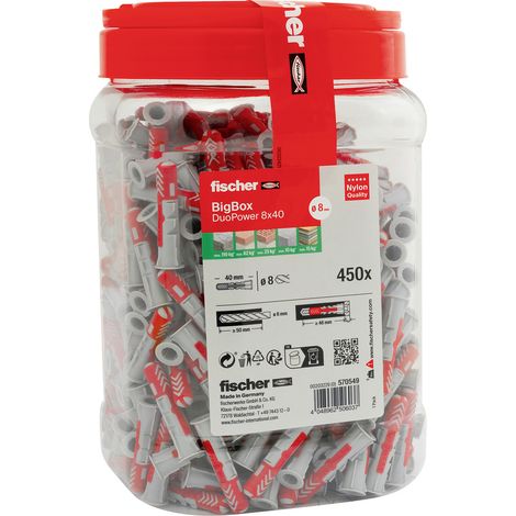 Fischer 570549 DuoPower Dübelset 40 mm 8 mm 450 St. (1/5)