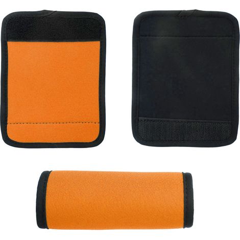 Housse souple en néoprène pour poignées de porte de voiture, étiquettes de voyage pour valise (orange) (1/5)