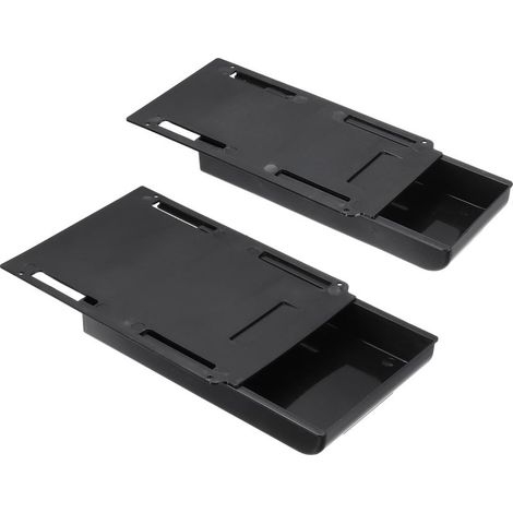 2 Tiroirs Coulissants sous Bureau 8.66 x 6.1/4.3" Coiffeuses Noir Boîtes De Rangement En Plastique, Pour Tables D\'Étude, Tables À Manger, Armoires Et Placards (1/5)