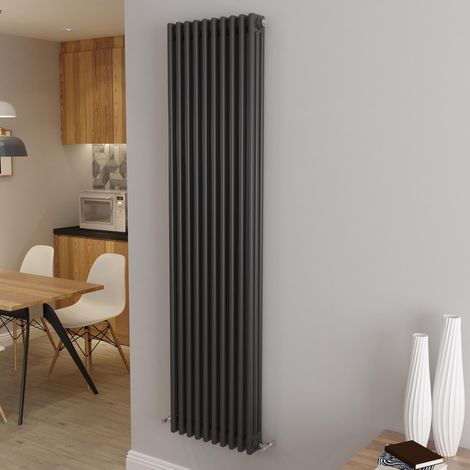 AICA Traditional Radiator Central Heating Cast Iron Style 3 Column Vertical 1800x470mm Anthracite