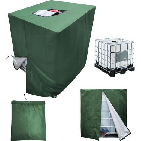 Housse de protection IBC pour réservoir d'eau 1000L, IBC avec poignée et fermeture éclair, 120 x 100 x 116 cm (1/5)