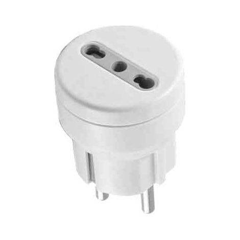 ADAPTADOR SIMPLE SCHUKO/BIVALENTE 10 A enchufe schuko 2P+T
