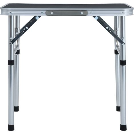 Table pliable de camping Gris Aluminium 60x45 cm