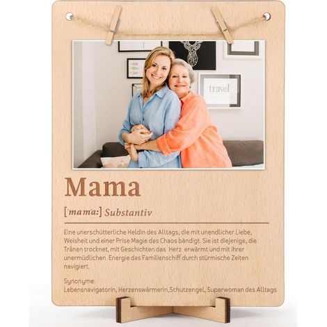 Fotorahmen Holz Klammern Leine DIY Geschenk Geburtstag Mama (1/5)