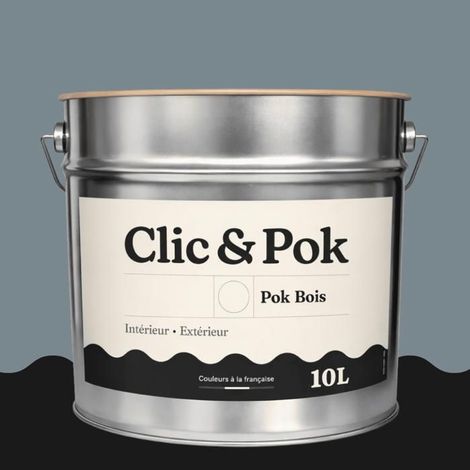 Peinture Bois Extérieur – POK BOIS - 10L - RAL 7000 - Gris petit-gris- Résistante aux intempéries - Ne s'écaille pas