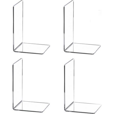 Serre-Livres Design Élégant 2 Paires - Cale-Livres Métallique pour Étagère et Bureau 18,2×12×12,1 cm (1/5)