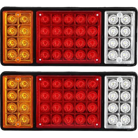 Set of 2 rear lights with 36 LEDs, 3 colors, ultra-bright and waterproof, for truck or trailer (1/5)