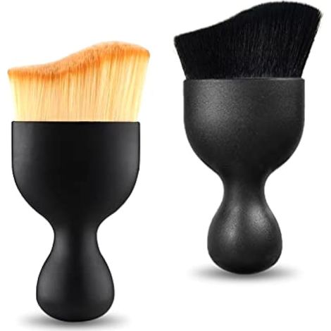 Fogfar Lot de 2 brosses à poussière pour intérieur de voiture, design incurvé pour tableau de bord de voiture, aérations de climatisation, ordinateur, anti-rayures (jaune et noir) (1/5)