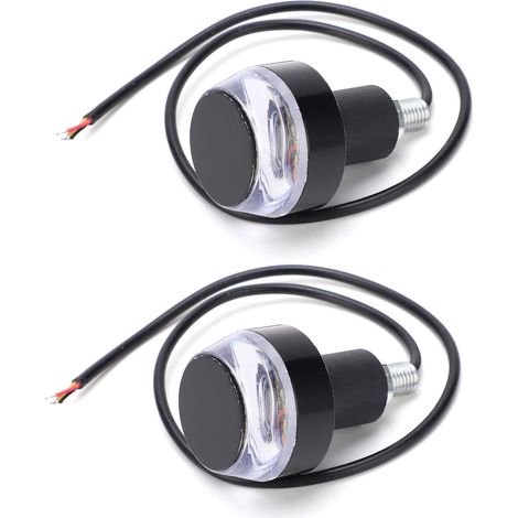 Feu de clignotant LED moto DC12V, embout de guidon avec éclairage blanc et jaune, barre lumineuse pour guidon, signalisation motocyclette. (1/5)