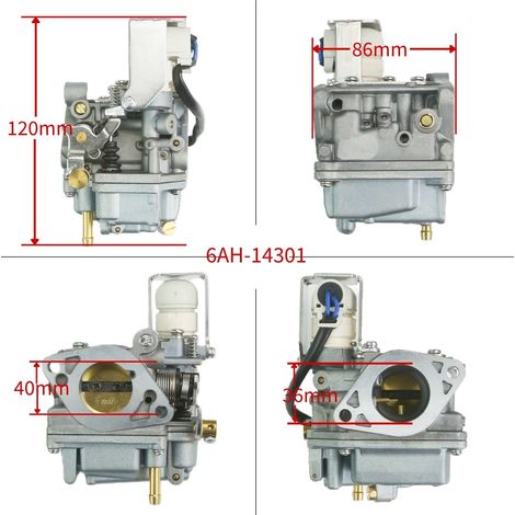 Convient pour le carburateur du moteur hors-bord Yamaha 20 CV 4 temps P27X 6AH-14301-A2-00 (1/4)