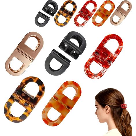 Lot De 2 Pinces à Cheveux Magnétiques, Forte Durabilité, Pince Cheveux Plate Clip Magnetique, Pinces à Cheveux Magnétiques Antidérapantes, Design 2-En-1 Sans Couture Pour Femmes (5Mix) (1/5)