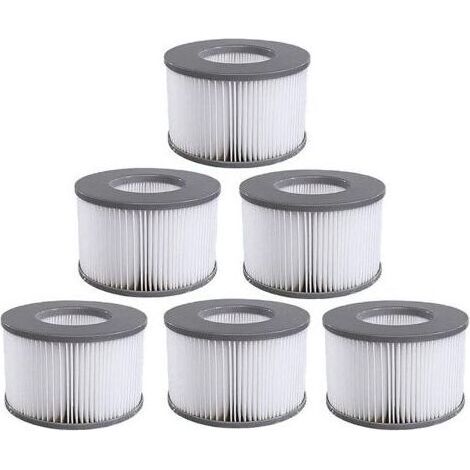 6er-Pack Ersatzfilterkartuschen für aufblasbare Pools – 4000 cm² Filterfläche – Kompatibel mit Mspa und Ruikalucky (1/5)