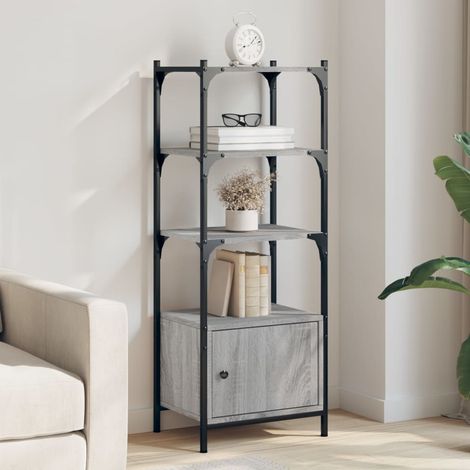 Bookcase 3-Tier Grey Sonoma 41x30x109.5 cm Engineered Wood vidaXL (1/5)