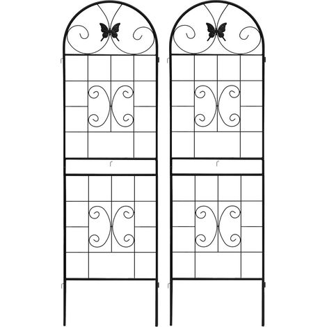 Metallgitter für Garten, 2 Stück, für Innen- oder Außenpflanzen, geeignet für Topfpflanzen, Zimmerpflanzen, Kletterpflanzen, Blumen und Gemüse, als Gartenzaun oder dekorativer Sichtschutz, A (1/5)