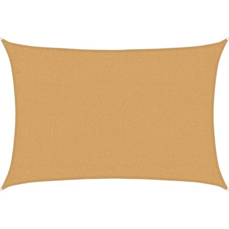 Voile d'ombrage  Voile de parasol 160 g/m² rectangulaire sable 2x3 m PEHD