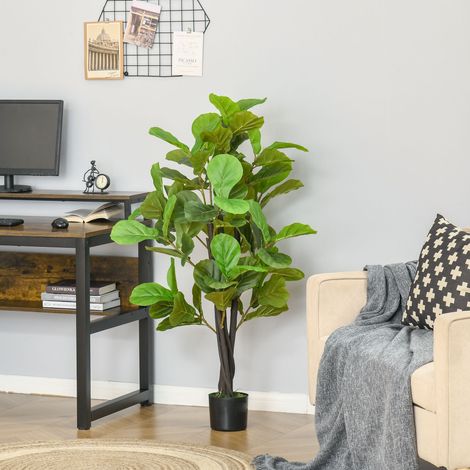 Ficus Artificiale per Interni ed Esterni, Pianta Artificiale Realistica con 78 Foglie, 130cm (1/5)