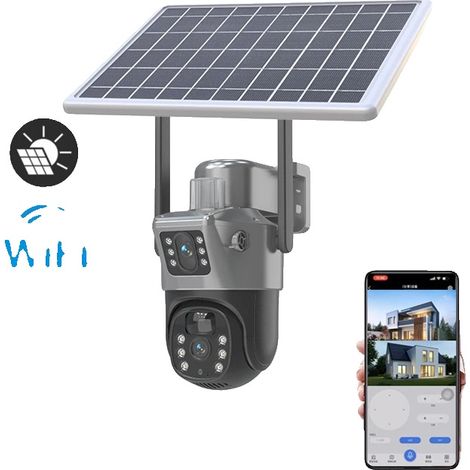 Caméra Solaire, Double Objectif, Connectivité 4G, Caméra WIFI uniquement (1/2)