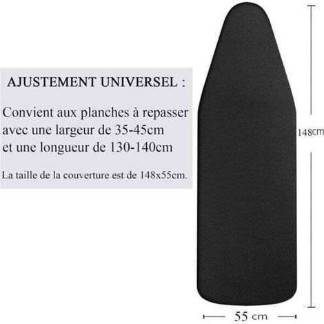 Housse De Planche A Repasser - 148x55 Cm - 100% Coton Avec Rembourrage Epais - Pour Tables De Repassage Standard - 1 Piece (1/4)