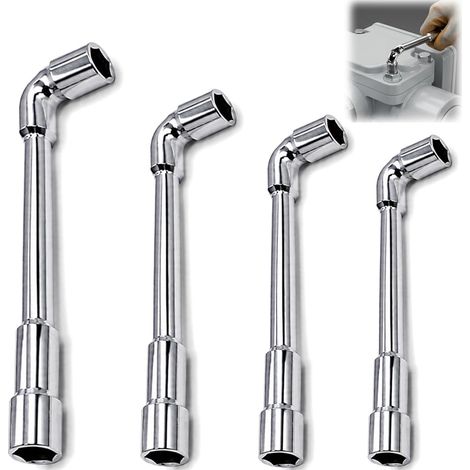 4pcs Cle a Pipe 6 Pans 7mm 8mm 10mm 13mm, Douille Hexagonales Coudées en L (1/5)
