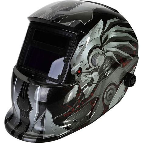 1 Schweißhelm – Automatisch abdunkelnde Maske – Verstellbarer Filter DIN 9–DIN 13 – UV- und Infrarotschutz für Lichtbogen-, WIG-, MIG- und MAG-Schweißen – Blaugrün – 92 x 42 cm (1/5)